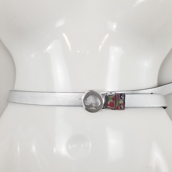 kate spade Accessories - Kate Spade Silver Black Reversible skinny belt XL